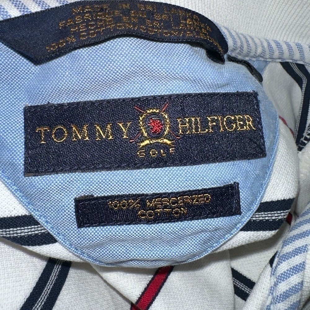 Men’s vintage Tommy Hilfiger 1/03 red white blue size medium polo shirt - Picture 4 of 7